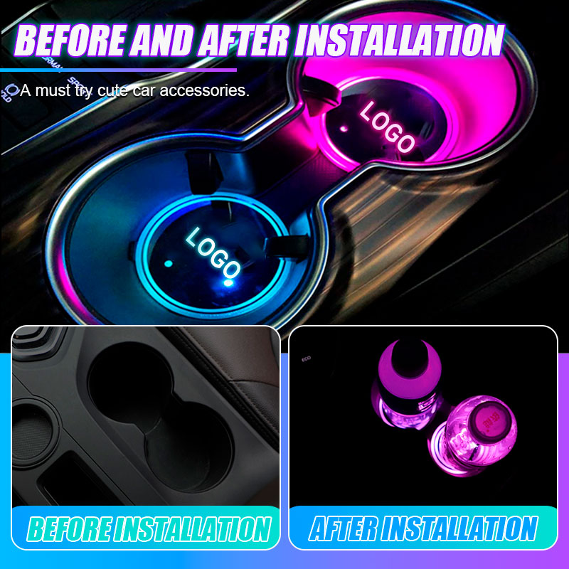 Car Colorful Ambient Light Coaster